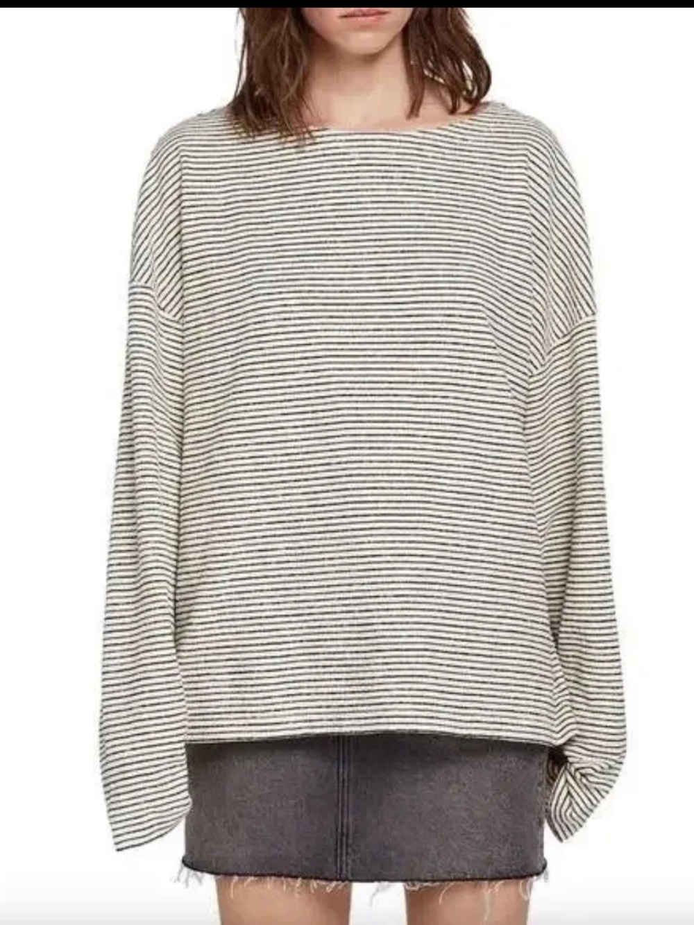 ALL SAINTS | Striped Oversized Adelise Top Size XS/S